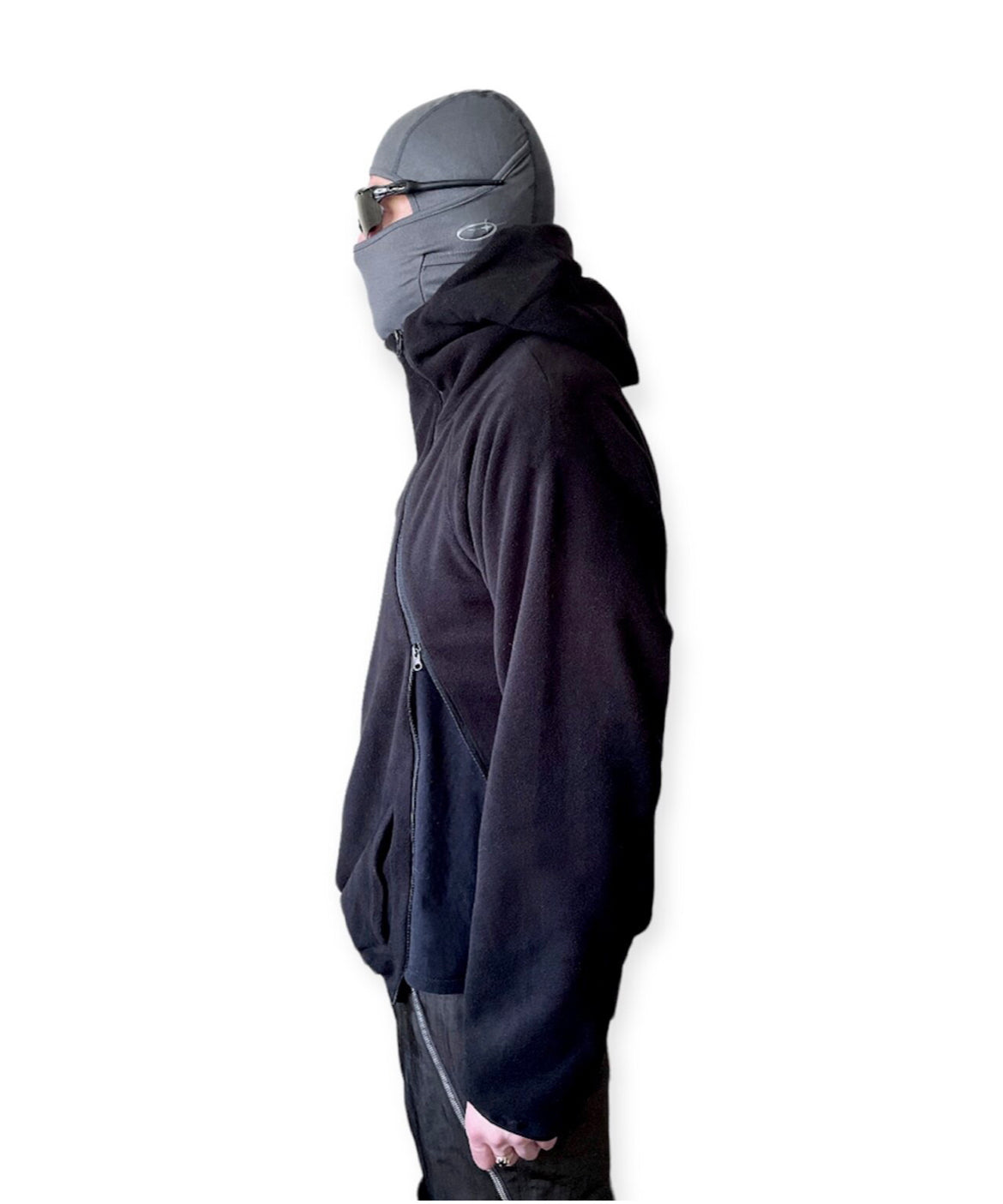 Dual zip polar fleece hoodie