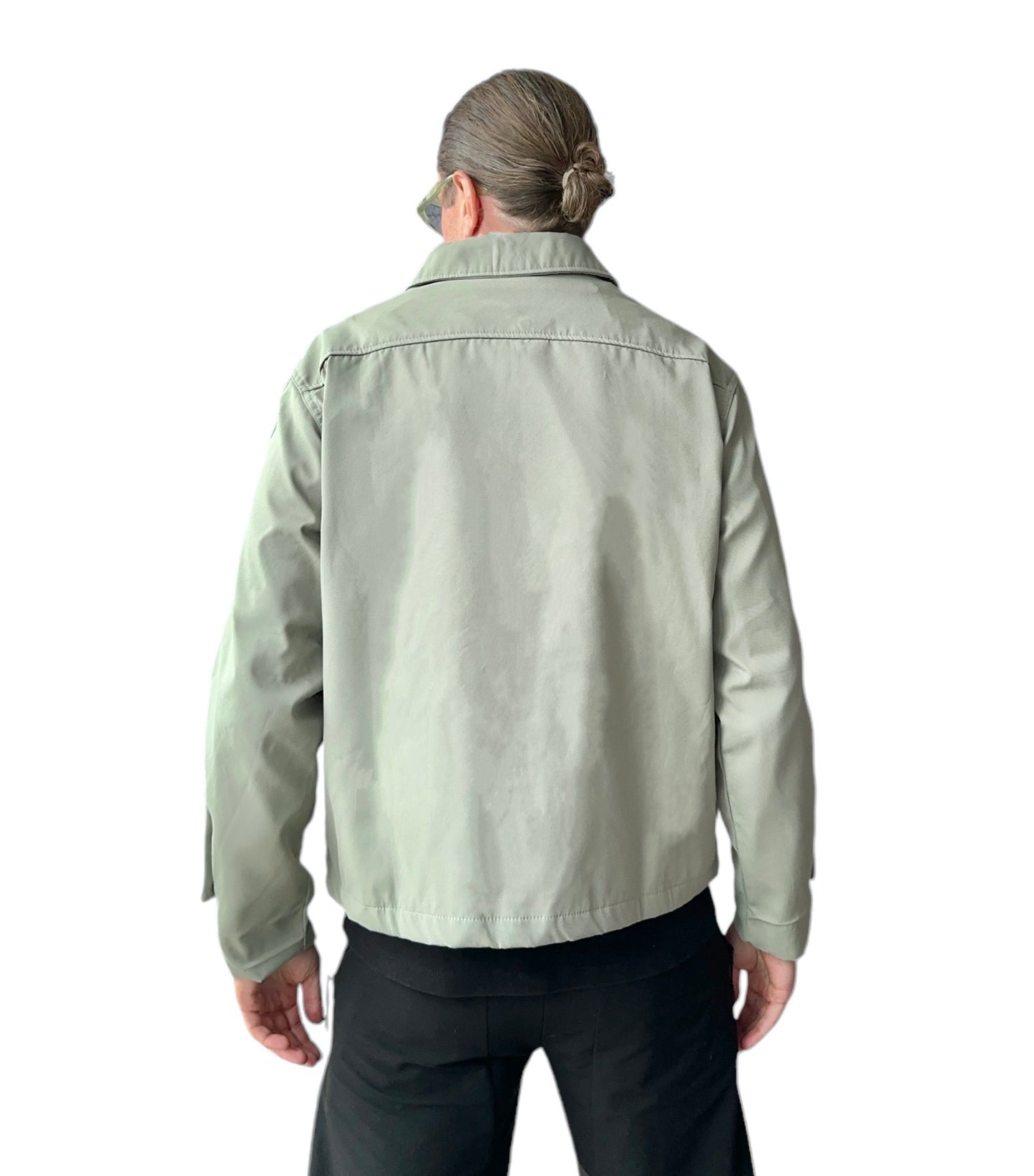 Sage green dual zipper canvas jacket
