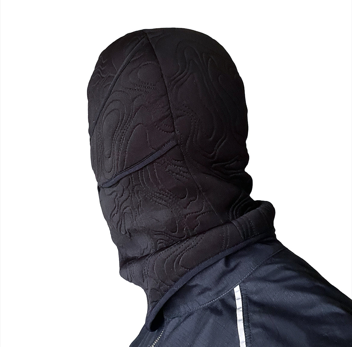 Hand embroidered neoprene balaclava