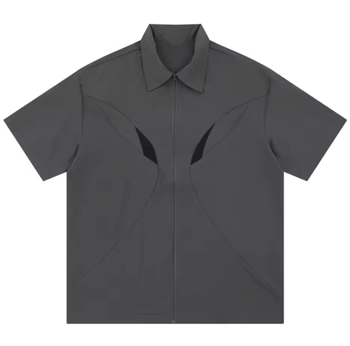 *Eyelets full zip shirt Graphite/dove grey