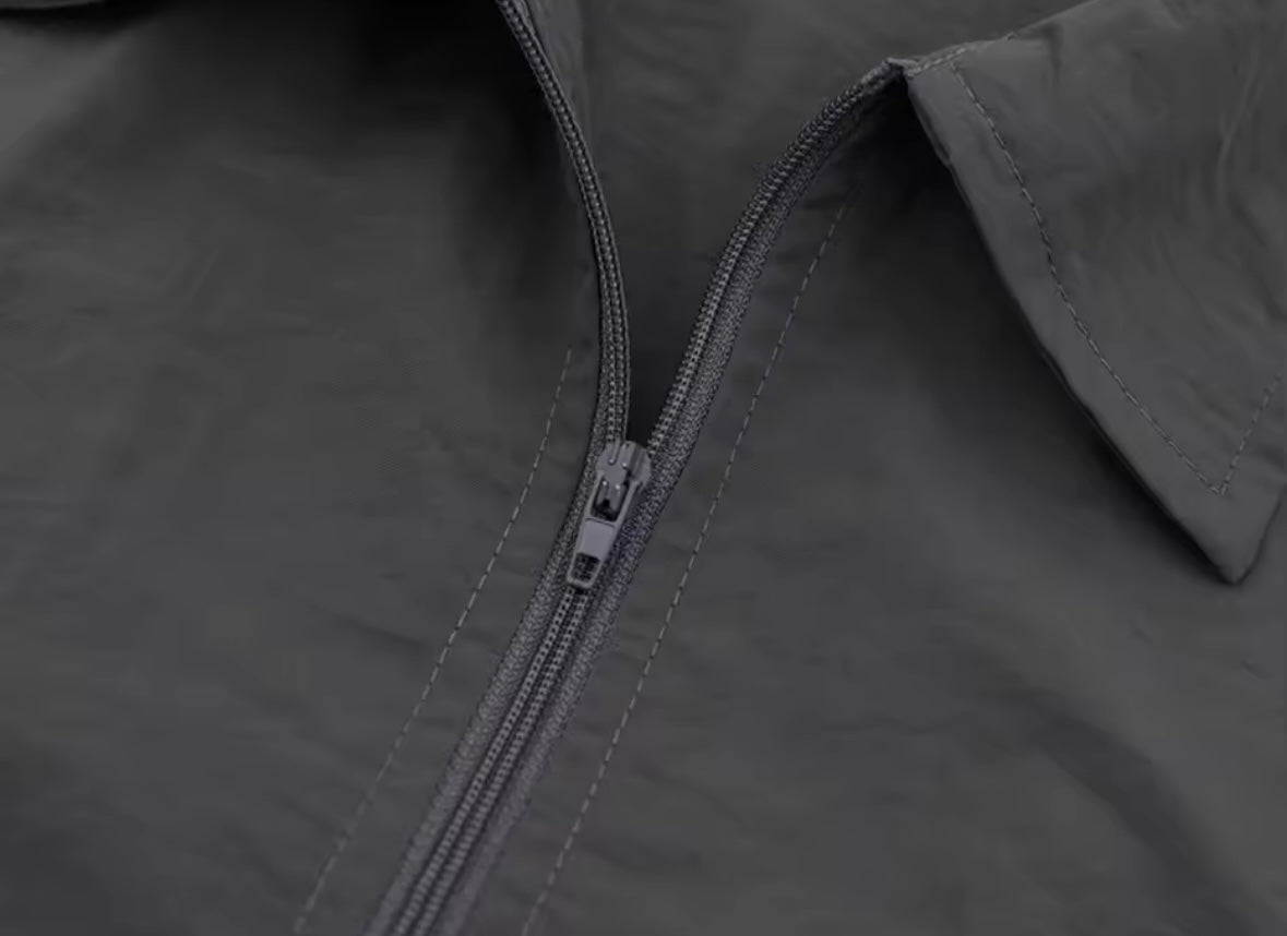 *Eyelets full zip shirt Graphite/dove grey
