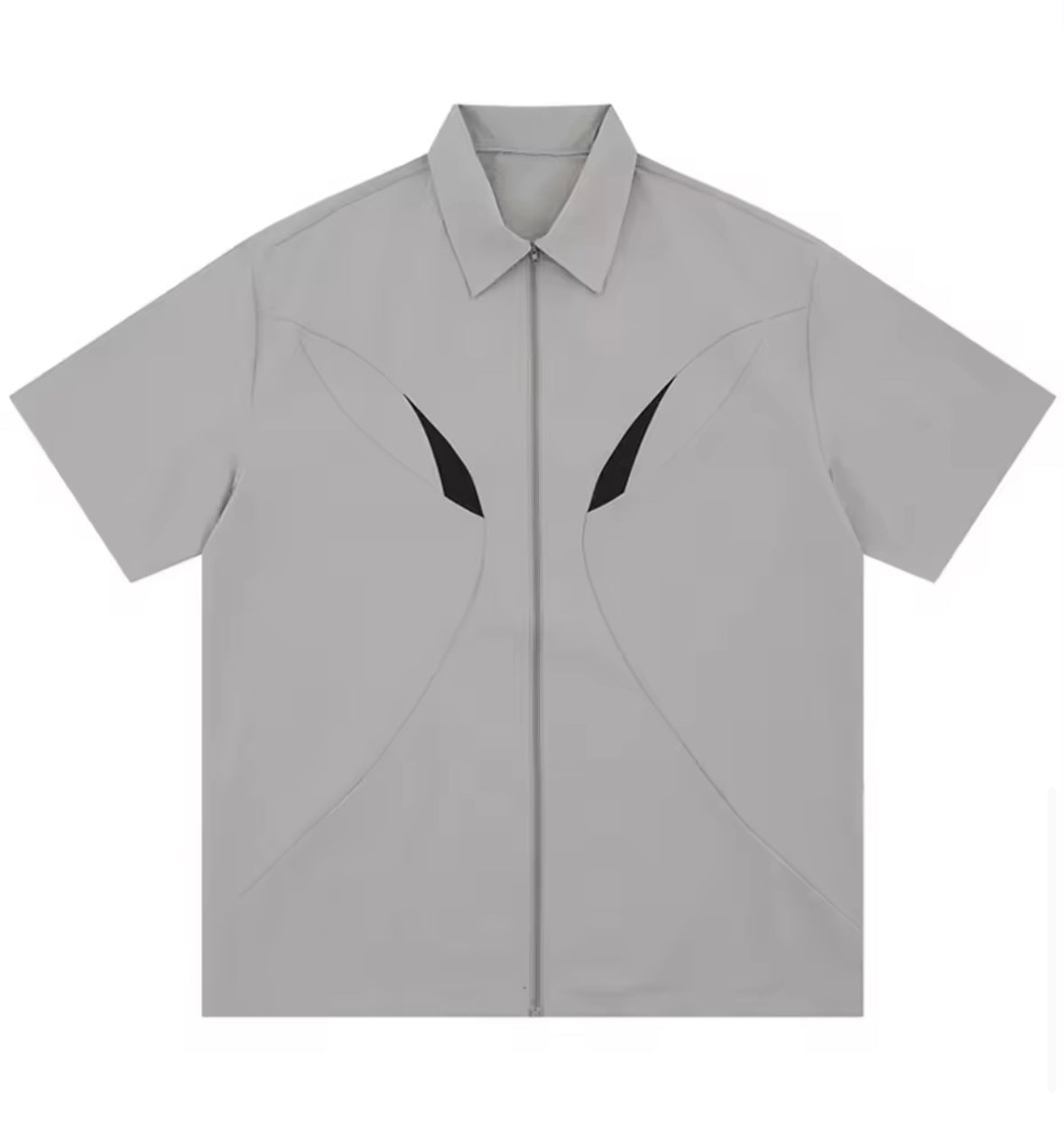 *Eyelets full zip shirt Graphite/dove grey