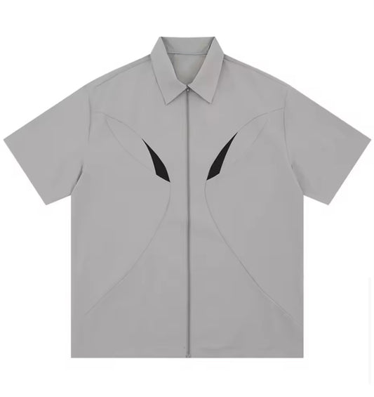 *Eyelets full zip shirt Graphite/dove grey